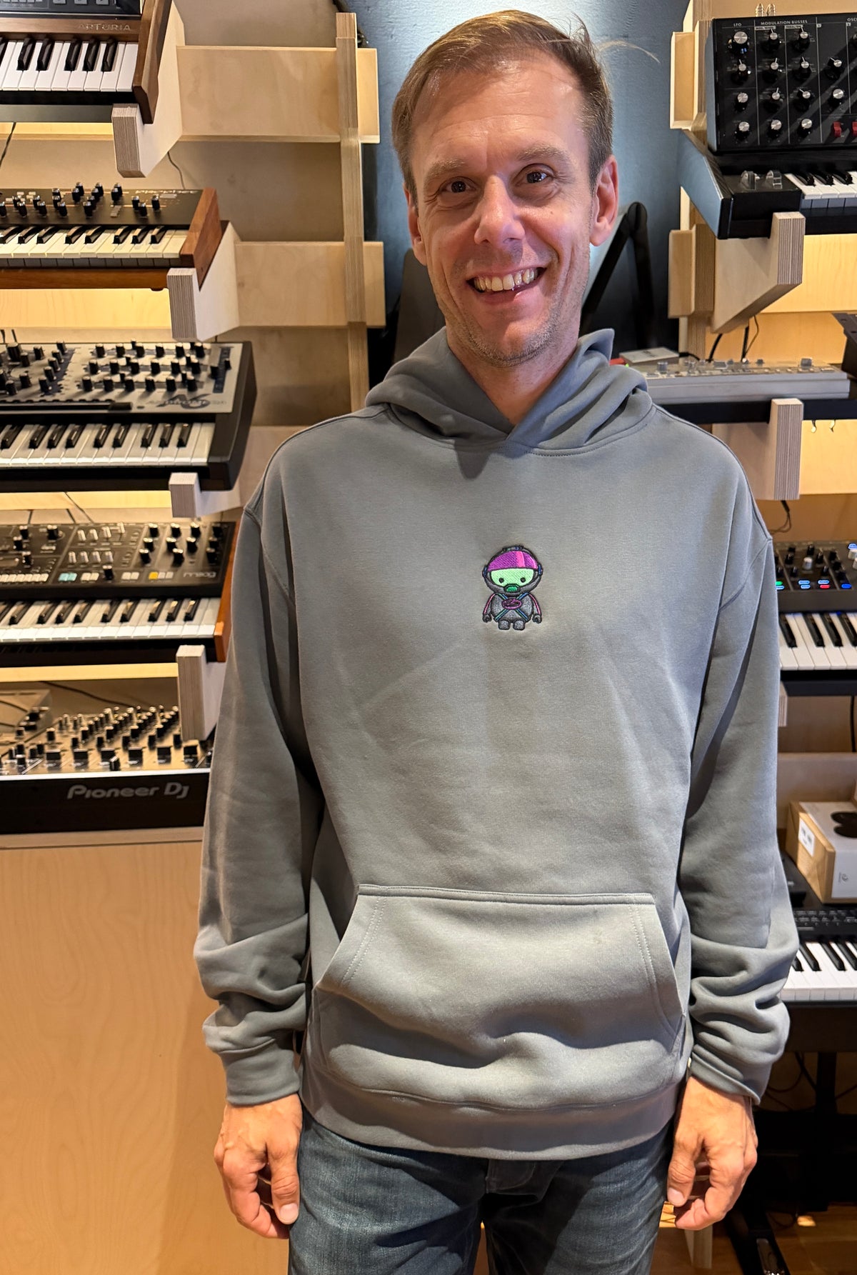 Space Cadet logo Hoodie Grey