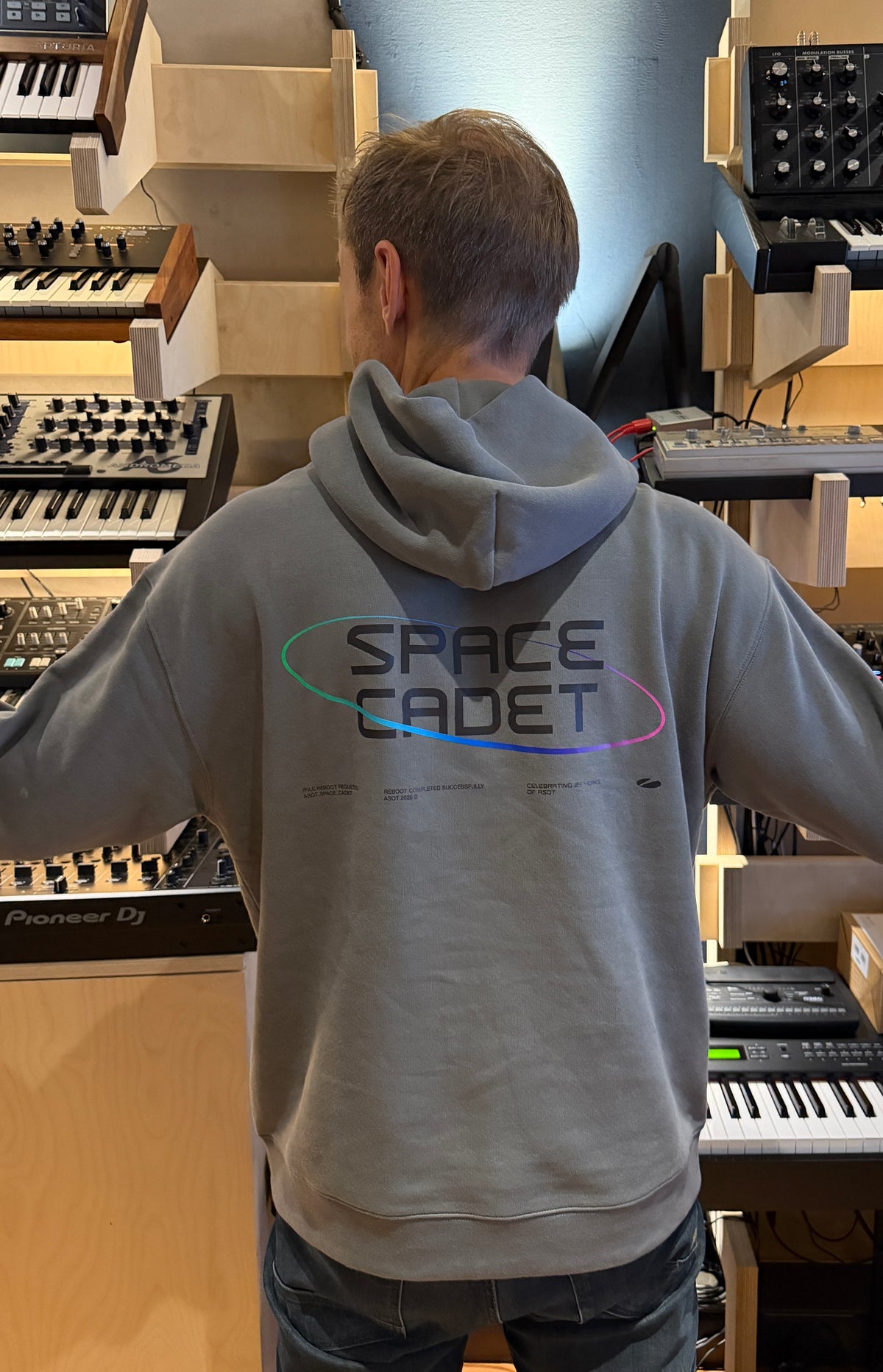 Space Cadet logo Hoodie Grey